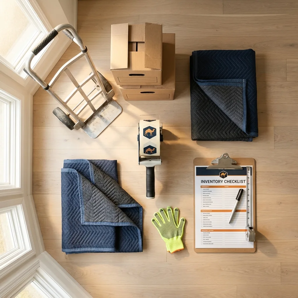Professional moving supplies and packing materials layout for Thiells residential relocations