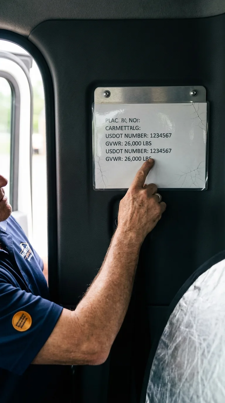 USDOT licensing placard verification in Thiells